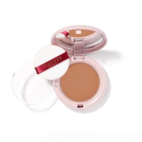Image of Wander Beauty Wanderlust Powder Foundation - Golden Rich - Blurs and Evens Skin Tone - Perfects and Hydrates With Hyaluronic Acid, Aloe, Honeysuckle, & Vitamin E - Lightweight, Buildable Coverage