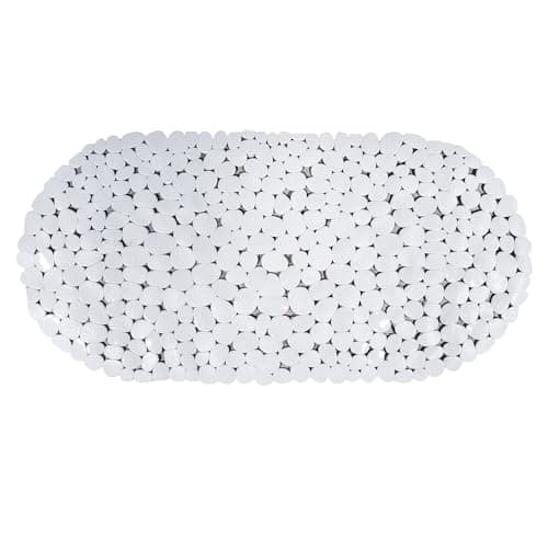 Image of AQUALONA® Premium Bath Mat, Anti-Mould, Comfort – PVC, Machine Washable – BPA, Latex/Phthalate Free (Pebble White)