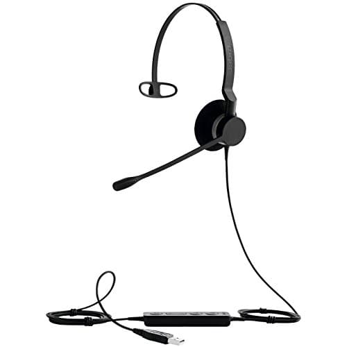 Image of Jabra Biz 2300 USB-A UC On-Ear Mono Headset - Unified Communications Certified Noise-cancelling and Corded Headphone with Call Control Unit for Deskphones and Softphones