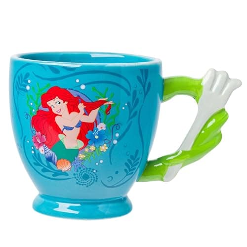 Image of Silver Buffalo Disney Princess The Little Mermaid Ariel Dinglehopper Fork Hair Brush 3D Sculpted Handle Ceramic Mug, 20 Ounces