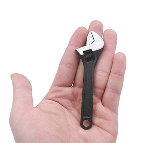 Image of Mini Adjustable Spanner, 4" Small Steel Spanner Jaw Wrench HATOOLHA® Hand Wrench Tools for Industry and Auto Repair (Black)