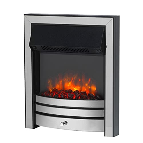 Image of Endeavour Fires Roxby Inset Electric Fire Chrome Trim and Fret, 220/240Vac 1&2kW, 7 Day Programmable Remote Control Freestanding Electric Fire (with half depth spacer)