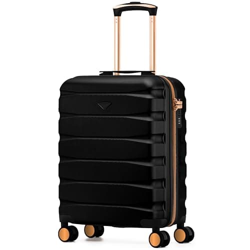 Image of Flight Knight Lightweight Cabin Suitcase 55x40x20cm | Approved Max Size for Ryanair Priority, TUI & 60+ Airlines | Durable ABS Hard Shell Hand Luggage | Silent 8-Wheel Spinner for Stree Free Travel