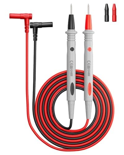 Image of 1000V/10A Multimeter Test Leads, Dual Color Soft Silicone Probes with Pointed Tips, Universal Measurement Cable Compatible with Digital Multimeters and Electronic Test Instruments