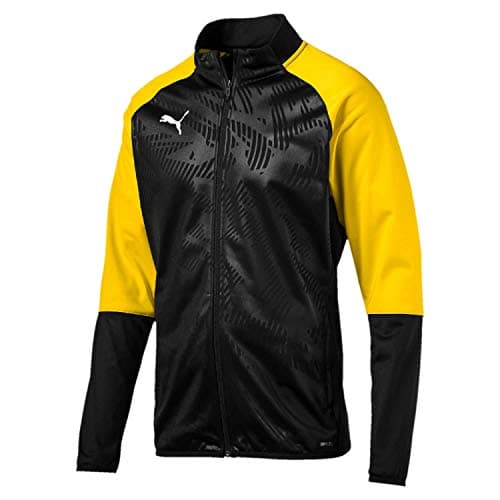 Image of Puma Cup Training Poly Jacket Core Jr Poly Jacket - Black-Cyber Yellow, 164