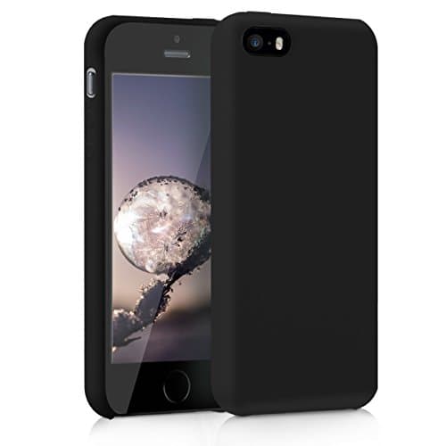 Image of kwmobile Case for Apple iPhone SE (1.Gen 2016) / iPhone 5 / iPhone 5S Case - Soft Cover - Shockproof Silicone - Wireless Charging Black