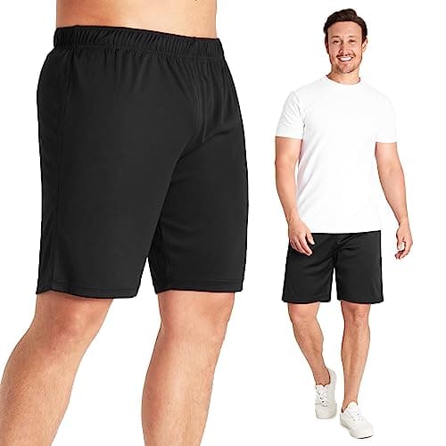 Image of CityComfort Mens Shorts Lightweight Breathable Drawstring Waist Running Shorts for Gym Sports Activewear Casual Summer (Black, L)