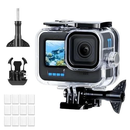 Image of Waterproof Case for gopro Hero 13/12/11/10/9 Black - 60M/196FT Diving Protective Housing, Underwater Action Camera Case with Quick Release Mount & Anti-Fog Insert