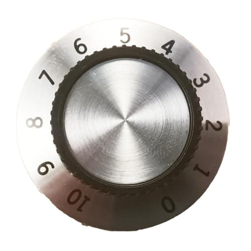 Image of Control Knob With Aluminium Skirt 0 To 10 Or Pointer Marks For Short Shafts (0 to 10, 5)