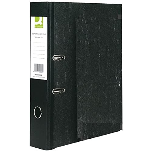 Image of Q-Connect Lever Arch File Foolscap Black (Pack of 10)
