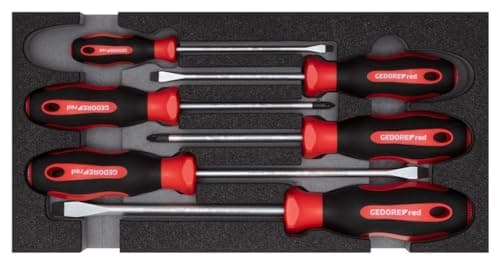 Image of GEDORE Red Screwdriver Set in 1/3 Foam Module 6-Piece