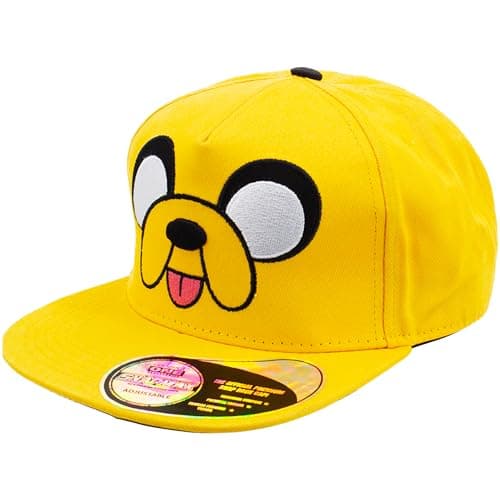 Image of Concept One Men's Adventure Time Baseball Cap, Jake The Dog Adjustable Snapback Hat with Flat Brim, Yellow, One Size