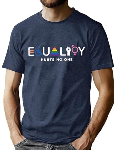 Image of hohololo Mens Pride T Shirt LGBT Pride Tshirt Equality Hurts No One T Shirts S-XXL (Blue2,XXL)