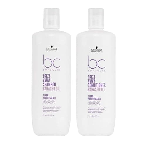 Image of Schwarzkopf DUO BC Bonacure Frizz Away Shampoo 1000ml & Frizz Away Conditioner 1000ml