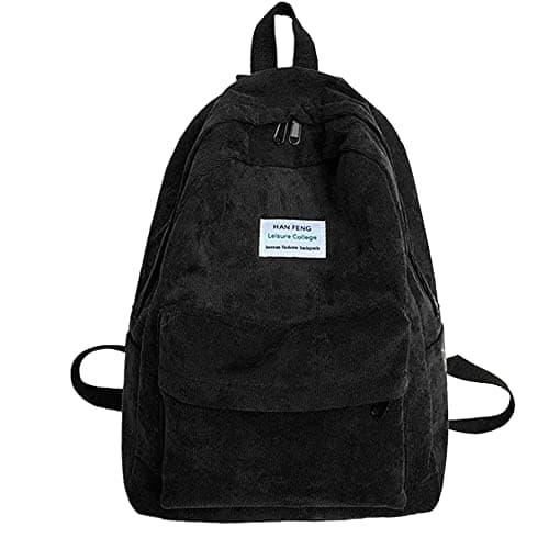 Image of Van Caro Unisex Waterproof School Backpack Lightweight Casual University School Bookbag Travel Rucksack, 6389 Black(no Pendant), One Size, Daypack Backpacks