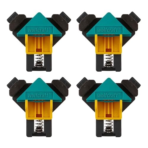 Image of wolfcraft Project Set for Right-Angle Clamping I 8626000 I 4 x ES 22 Corner Clamps I Ideal mounting aid for screwing or Gluing at a 90° Angle