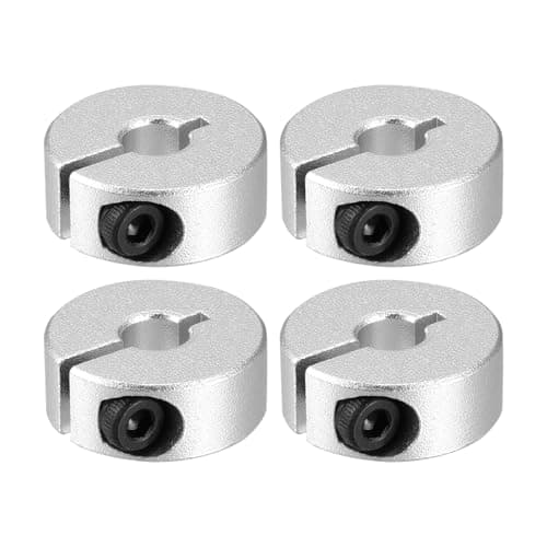 Image of PATIKIL Bore 8mm Single Split Shaft Collar 25mm OD 8mm Thickness, 4 Pack Aluminum Alloy Locking Collar Clamp Style with Set Screw for Machine Tools Industry, Silver