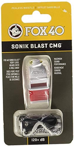 Image of Fox 40 Sonik Blast CMG Whistle, White/Red