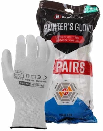 Image of Blackrock Pack Of 6 Pairs Lightweight Painter's PU Grip Safety Work Gloves, Mens Womens Sensitive Precision Working, Ideal For Painting & Decorating, Electronics, Assembly, Handling - Size XL