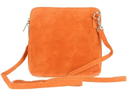 Image of Girly Handbags Womens Genuine Suede Cross Body Shoulder Bag - Orange