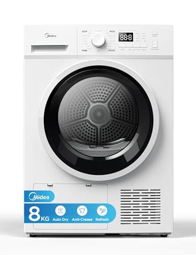 Image of Midea MDG09EH80 Freestanding Heat Pump Dryer, 8kg load, 16 Programmes, Auto-Dry, Anti-Crease, Delay Start, Child Lock, White, Pack 1