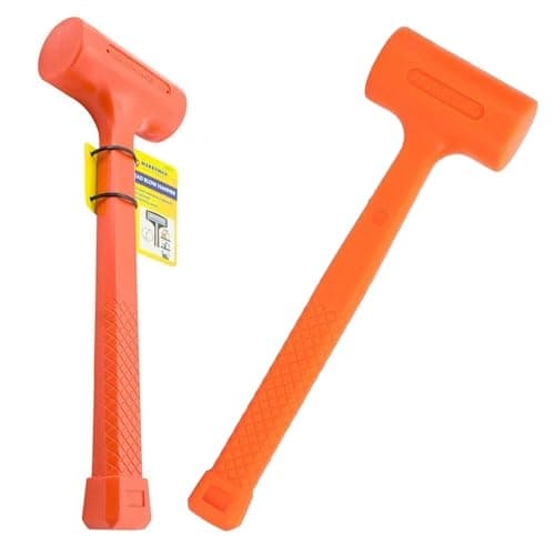 Image of 1Lb Dead Blow Hammer - Heavy Duty, Non Rebound | Anti Shock | Rubber Mallet | Garage, Home DIY | Installing Hand Tool | Soft Blow Hammer | Dead Blow