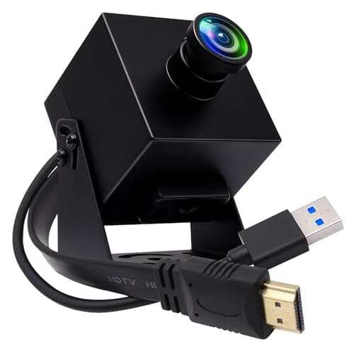 Image of IEights 4K 60fps HDMI Webcam USB3.0 Camera Dual Output Wide Angle 120degree Low Distortion Lightburn_Camera 2X Digital Zoom Webcamera H.264 High Speed USB Security Cameras for Computer TV Monitor