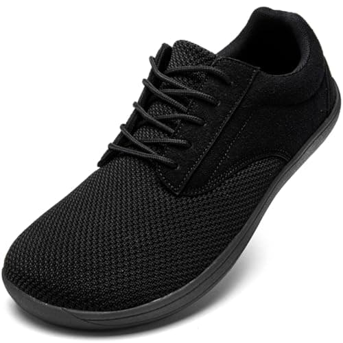 Image of Oltyutc Trainers Mens Barefoot Shoes Gym Shoes for Men Running Tennis Outdoor Indoor Wide Lightweight Sneakers All Black Mens Size 10 UK(Label Size:45)