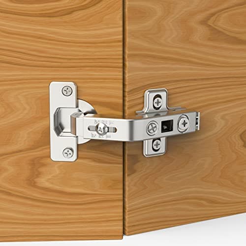 Image of Furniware 135° Folden Door Hinges, 2 pack Corner Kitchen Cabinet Lazy Susan Hinges Full Overlay Concealed for Cabinet,Cupboard,Folded Door,Combination with Screws