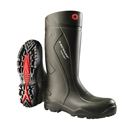 Image of DUNLOP Purofort+ - Unisex Knee High Slip-Resistant Waterproof Work Boots, Dark Green, Antistatic and Chemical Resistant Thermal Wellies for Outdoor, Gardening and Farm Work - EU41, UK7