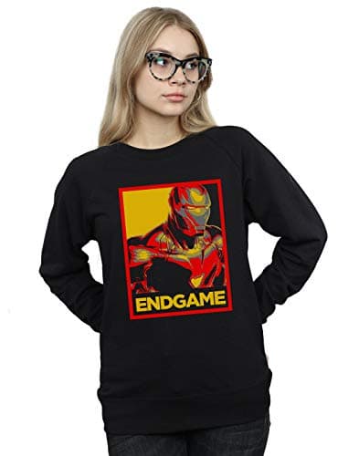 Image of Marvel Women's Avengers Endgame Iron Man Poster Sweatshirt Black XX-Large