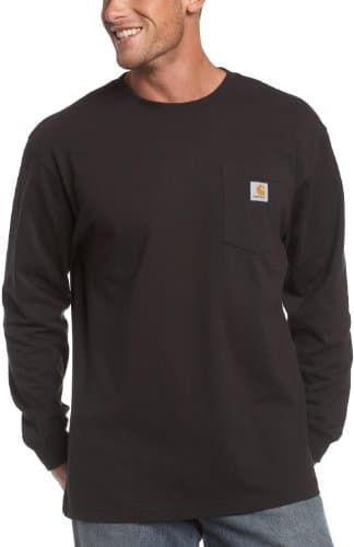 Image of Carhartt Men's Loose Fit Heavyweight Long-Sleeve Pocket T-Shirt, Black, M
