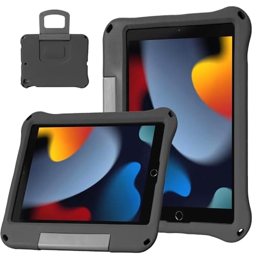 Image of All-New iPad 9th / 8th / 7th Generation case.(iPad 10.2 Inch 2021/2020/2019), Lightweight & Shockproof Handle Stand Case Compatible with iPad Pro 10.5" / iPad Air 3 10.5" / iPad 10.2 (Black)