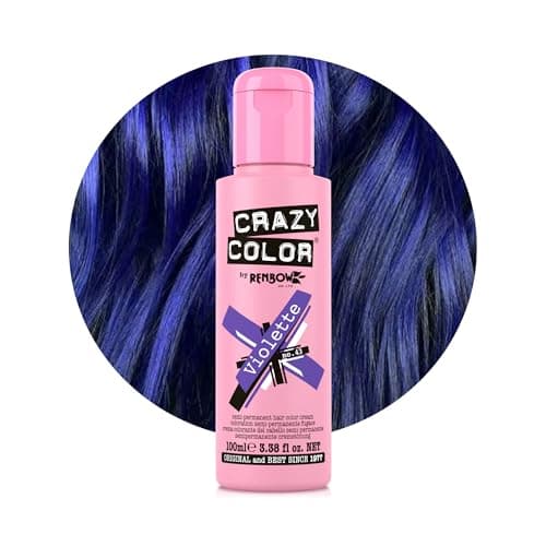 Image of Crazy Color Vibrant Violette Semi-Permanent Hair Dye. Highly Pigmented Deep Purple Conditioning & Oil Nourishing Vegan Formula | No Bleach or Ammonia | 100ml