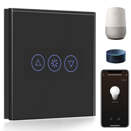 Image of BSEED Smart Dimmer Switch 1 Gang 1 Way,WiFi Dimmer Switch Compatible with Alexa and Google Home,500W Smart Light Switch Black with Smart Life APP Control and Timing Function (Neutral Wire Need)