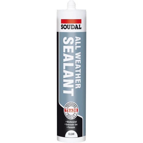 Image of Soudal ALL WEATHER SEALANT Weatherproof Roofing Silicone 300ml - CLEAR