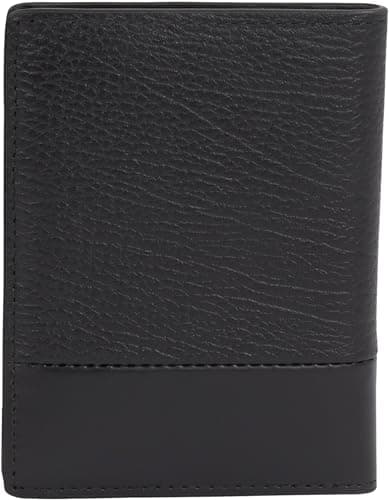 Image of Calvin Klein Men’s Subtle Mix Bifold Leather Wallet, Black (Black Grain/Smooth), One Size