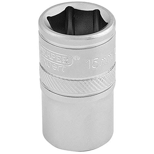 Image of Draper 16605 1/2" Square Drive 6 Point Socket, 15mm Size,Blue