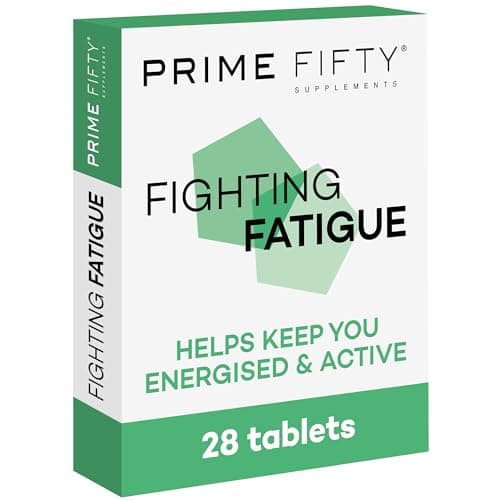 Image of Prime Fifty Fighting Fatigue Supplement – 28 Day Supply – Energy Tablet with Vitamin B12, Magnesium & Iron for Over 50s – Co-Enzyme & C, D & B Vitamin Tablets for Tiredness & Fatigue