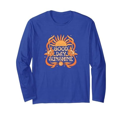 Image of The Beatles - Good Day Sunshine Long Sleeve T-Shirt, Adult Unisex, Royal Blue, X-Large