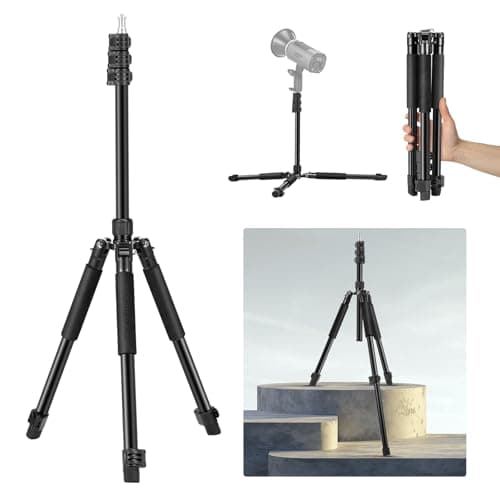 Image of NEEWER Photography Light Stand, 1.5-6.4ft/47-195cm Aluminum Reversible Studio Lighting Tripod, Portable Phone Video Stand w/ 1/4" Screw for Strobe Light Camera Softbox, 4.4lb/2kg Load, ST195