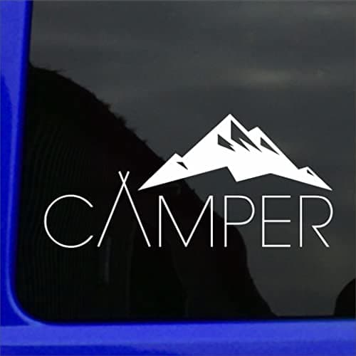 Image of Camper Mountains Decal Pack of 2 - High Grade Vinyl, Waterproof, and Weather-Resistant - Perfect for Decorating Campervans, Cars, Laptops, and More - 2 Pack Set (220mm x 102mm) (Purple)