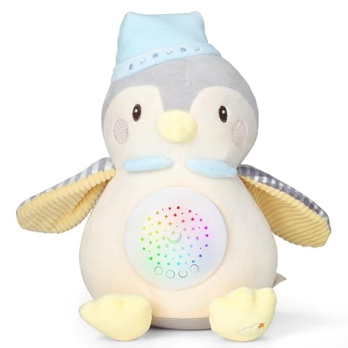 Image of EAQ Baby Sleep Aid Soother with Nursery Decor Night Light Projector, New Baby Gifts with 12 Soothing Sounds,White Noise Machine,Newborn Boy Girl Gifts Age 1 2 3,Baby Essentials for Newborn (Penguin)