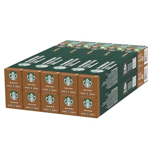 Image of STARBUCKS House Blend by Nespresso, Medium Roast, Coffee Capsules 10 x 10 (100 Capsules)