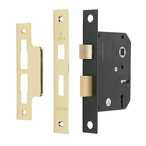 Image of Sterling MLS330 3-inch/76mm 3-Lever Sashlock - Brass