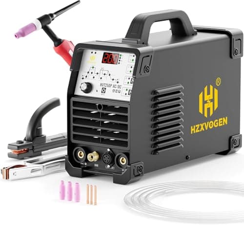 Image of H HZXVOGEN TIG Welder AC/DC 200A with Pulse, 240V 6-in-1 MultiProcess Aluminum TIG Welding Machine with Square Wave/Stick/2T/4T Welder Machine, Digital IGBT Inverter HF TIG Welder, HVT250P