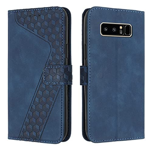 Image of OKZone Compatible With Samsung Galaxy Note 8 Case, Wallet Case PU Premium Leather with Card holder Slots Magnetic Shockproof Protect Flip Cover Bookstyle Phone Cases Cover for Samsung Note 8 (Blue)