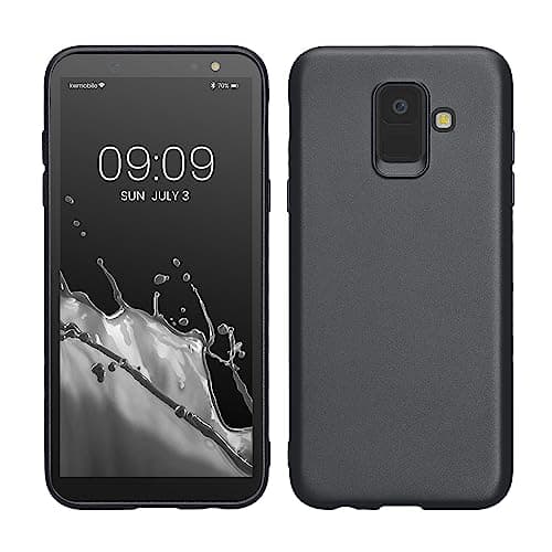 Image of kwmobile Case for Samsung Galaxy A6 (2018) Case - Soft Slim Metallic TPU Silicone Cover - Metallic Grey