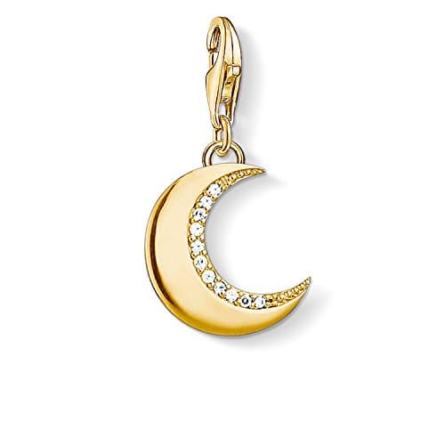 Image of Thomas Sabo Women Charm Pendant Protective Moon Charm Club 925 Sterling Silver 1500-414-14