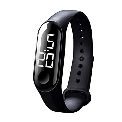 Image of Digital Watch, Sport Watches, LED Silicone Wristwatch Time Calendar Digital Wristband Bracelet for Women Men Sweatproof Long Time Standby Lightweight (Black)